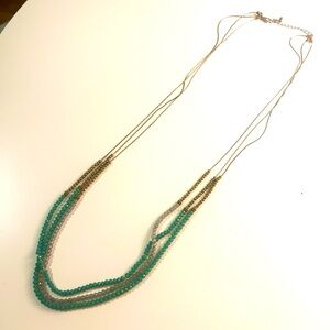 Green and Gold Beaded Necklace